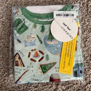 NIB Little Sleepies Green Camp Two-Piece Long Sleeve Pajama Set, 4T